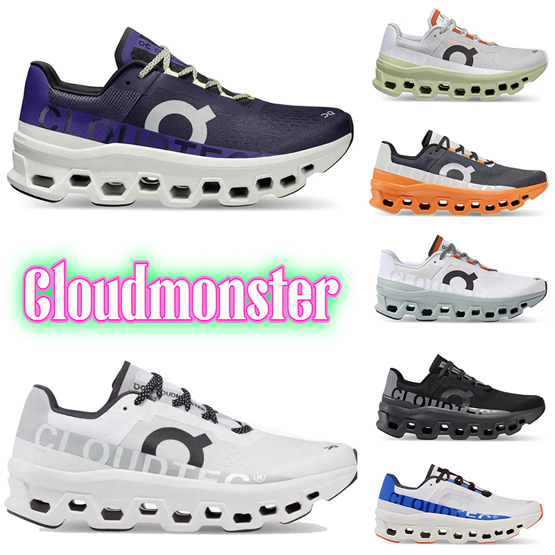 

on Cloudmonster Running Shoes Men Women Cloud Monster Lightweight Designer Sneakers Workout and Cross Undyed White Ash Green Mens Runner Outdoor Trainers, 01-amber ginger