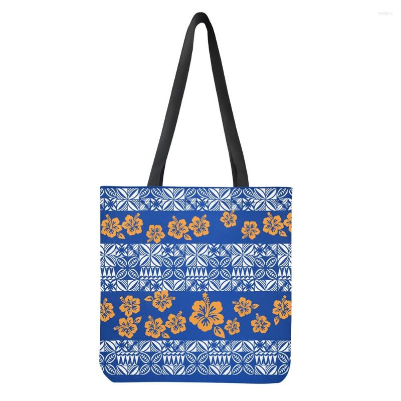 

Shopping Bags 2023 Design Women's Reusable Folding Groceries Cloth For University Polynesian Tribal Samoa Custom Print Products, Wmy22062815dh
