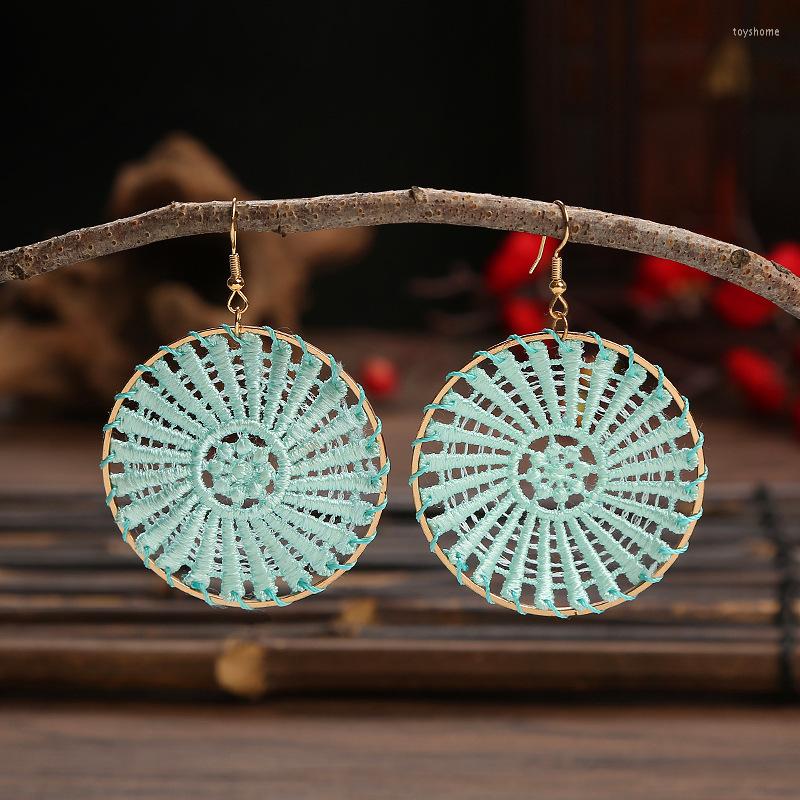 

Dangle Earrings Mesh Pattern Woven For Women's European And American Tassel Korean Fashion Accessories Women