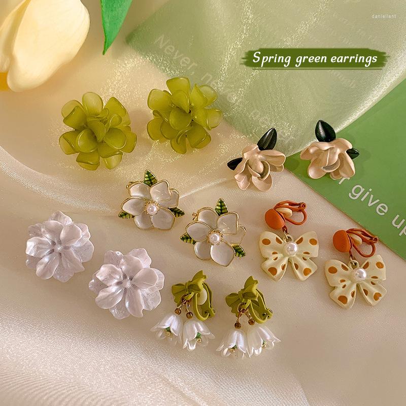 

Backs Earrings Bowknot Pearl Ear Clip Without Pierced Woman Little All The Design Feeling Fresh And In 2023