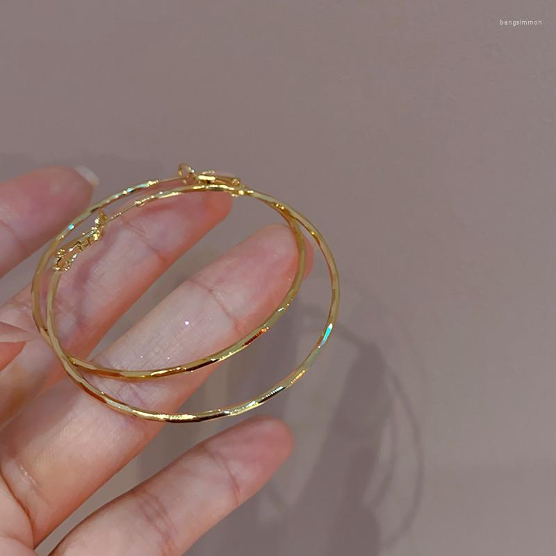 

Hoop Earrings Oversize Thin For Women Gold Color Big Hoops Earring Smooth Large Circle Statement Jewelry