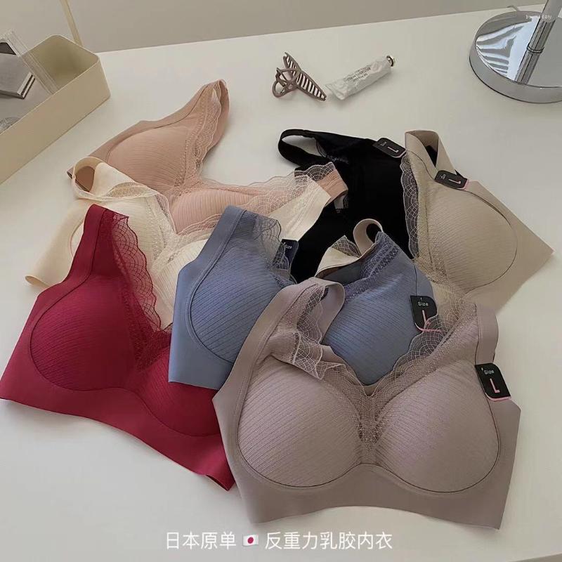 

Bras Thai Latex Deep V Sexy Push Up Comfortable Underwear Lace Girls Bra Top, White