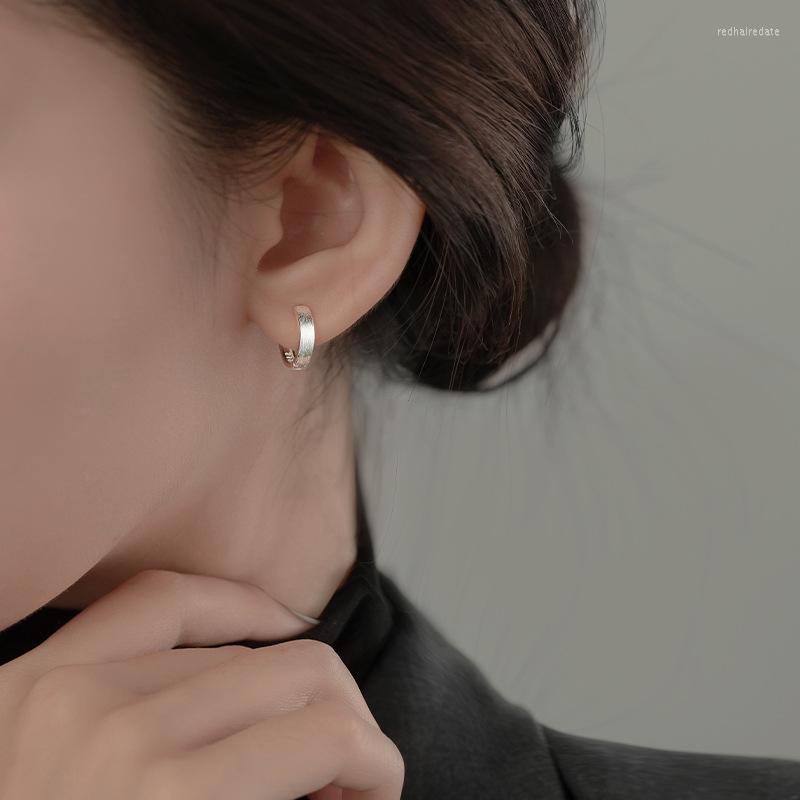 

Hoop Earrings VENTFILLE 925 Stamp Silver Color Frosting Texture Geometric For Women Simple Lover Jewelry Birthday Gift Drop