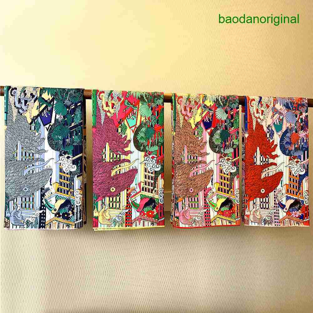 

Hemres Designer Scarves Korean Version 90cm Pure Handmade Rolled Edge Animal Kingdom Women's Twill Square Scarf Shawl Gift Scarves SO8C