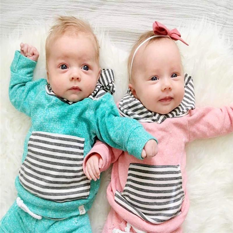 

Clothing Sets Unisex Born Baby Girl Splicing Clothes Hoodies Long Sleeves Contton Infant Sweatwear Spring&Autumn Suit 2pcs, Picture shown