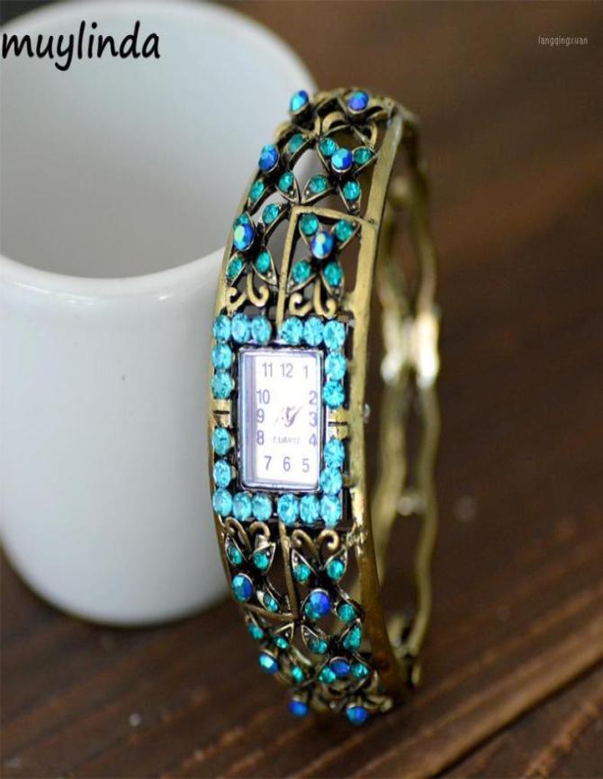 

Bangle Vintage Hollow Flower Retro High Quality Rhinestone Bracelet Women Fashion Jewelry11558459