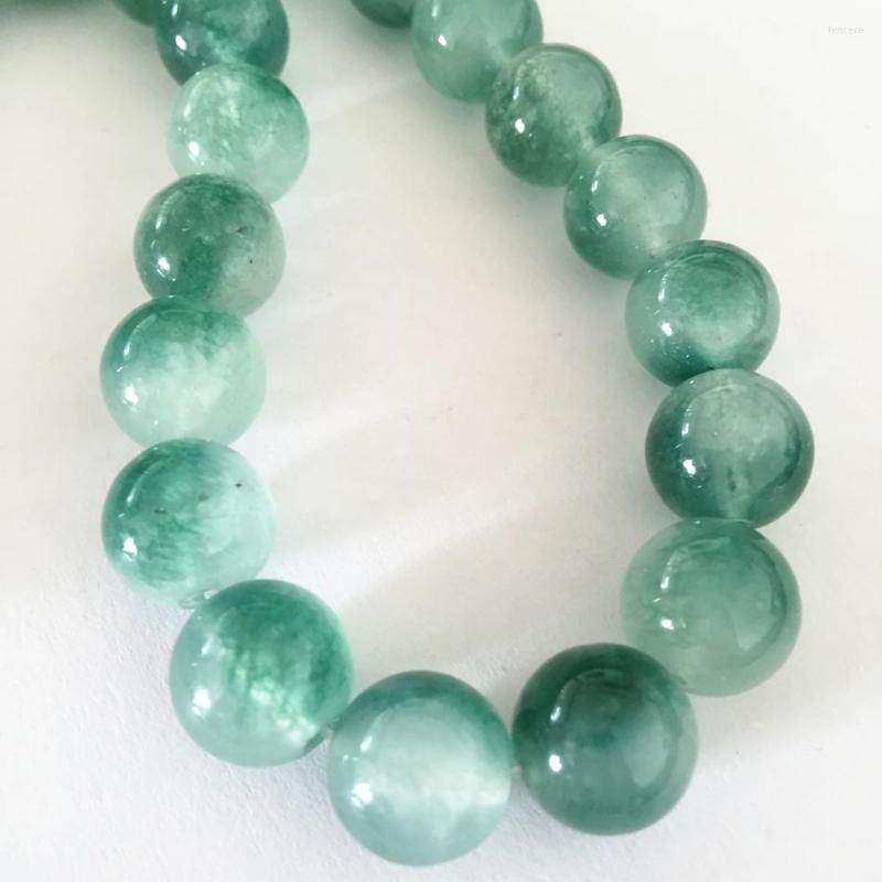 

Beads 6mm 8mm 10mm 12mm Green Mixed White Spots Chalcedony Jades Stone Loose High Grade Diy Gfit Jewelry Findings 15inch GE0067