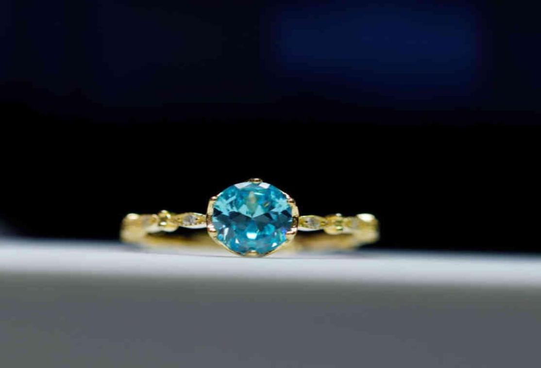 

Luxury Eggshaped Womens Rings With Zirconia Aquamarine Silver Ring Ins Style Adjustable9351187