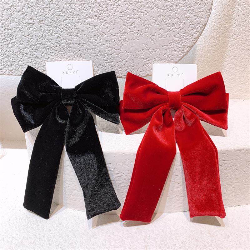 

Hair Accessories Autumn And Winter Fashion Simple Big Flannelette Ribbon Bow Hairpin Headwear Korean Sweet Girl Spring Clip