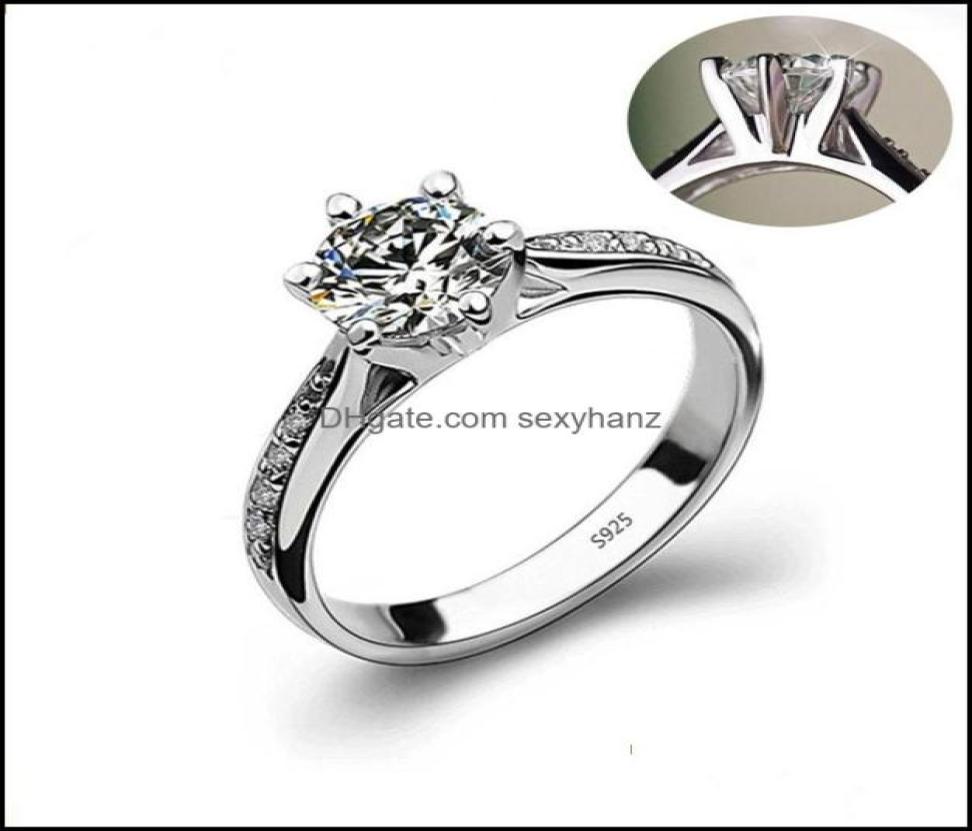 

Couple Rings Hbp Fashion Luxury New Hand Decoration Womens Micro Set 8Heart 8Arrow Super Flash 6Claw Commemorative 3A Zircon Ri4762947