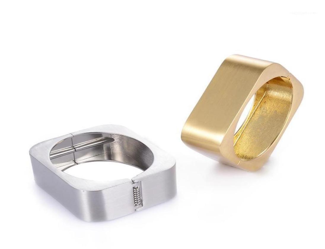 

Bangle Luxury Square Drawing Alloy Goldcolor Rhodium Cuff Wristband Bangles For Women Pulseras Bijoux Jewelry17327998