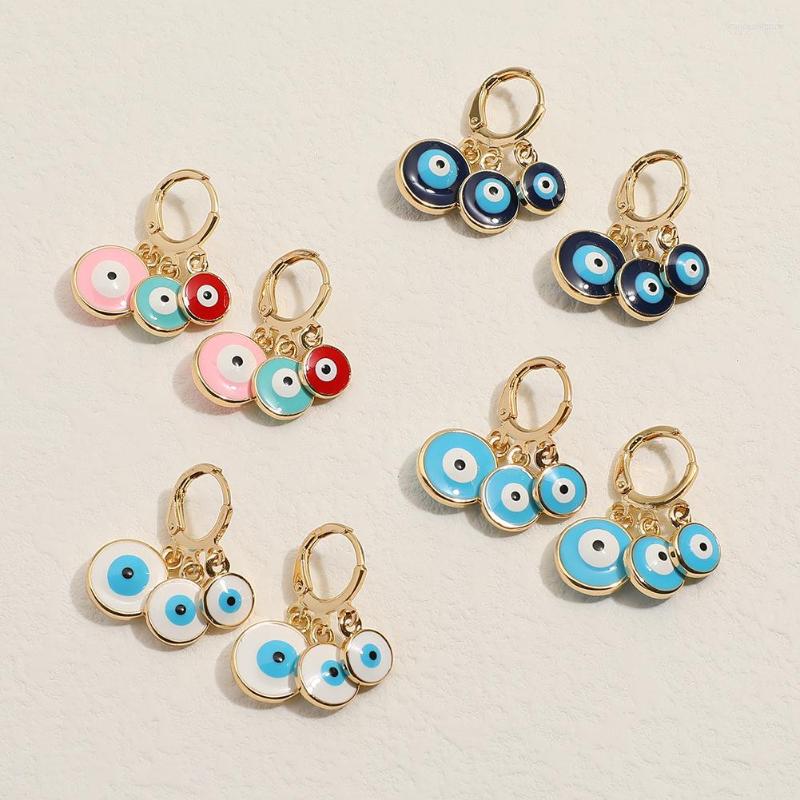 

Hoop Earrings 2023 Women's Jewelry Dripping Oil Devil's Eye Hip-hop Personality Ins Temperament Accessories Gift