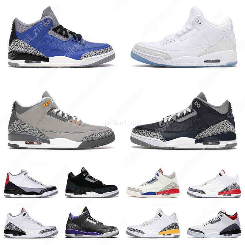 

men 3s basketball shoes Cool Grey Royal Cement UNC Fire Red International Flight Tinker Hall of Fame Chlorophyll mens sports sneaker, #11