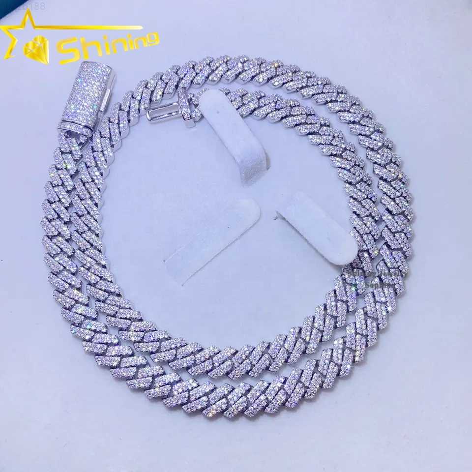 

Hot Sell Drop Shipping Iced Out Cuban Link Vvs Diamond Hip Hop 8mm 10mm Moissanite Cuban Chain