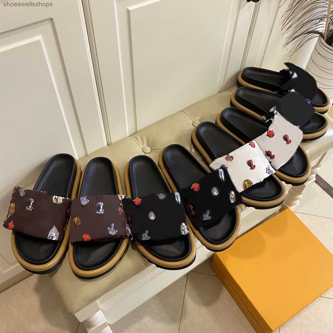 

Designer Slippers Women Men Slipper POOL PILLOW COMFORT Sandals Letter Mules Rubber Bottom With Box Dust Bag