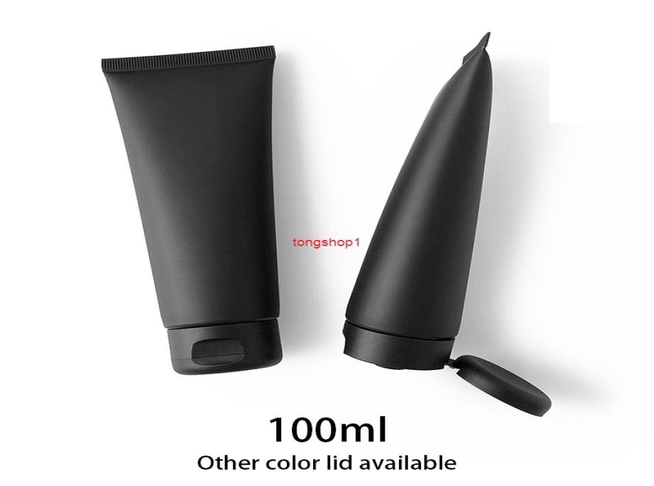 

100ml Matte Black Squeeze Bottle 100g Empty Cosmetic Container Body Lotion Cream Packaging Frosted Plastic Tube i6574675