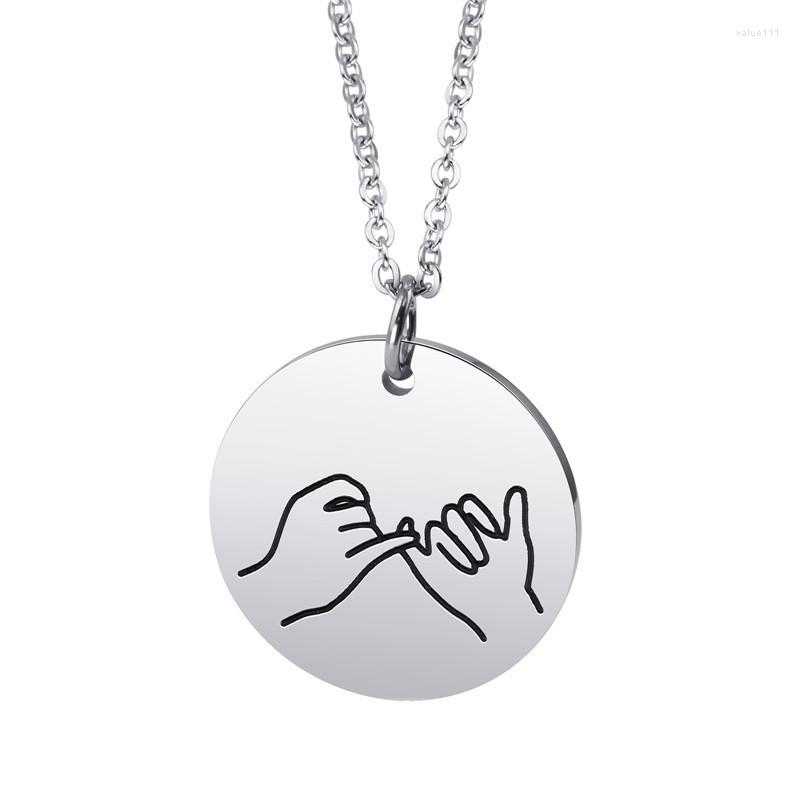 

Pendant Necklaces Fashion Engraved Forever Pinky Promise Necklace For Couples Women Men Boyfriend Girlfriend Anniversary Gift Jewelry
