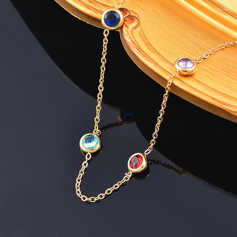 

Pendant Necklaces SINLEERY 316L Stainless Steel Round Cubic Zircon Choker Necklace For Women Gold Color Fashion Jewelry DL048 SSB