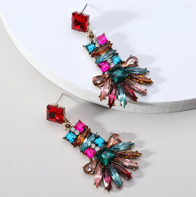 

Dangle Earrings Bohemian Fashion Colorful Crystal For Women 2023 Trend Luxury Quality Unique Pendientes Vintage Party Jewelry