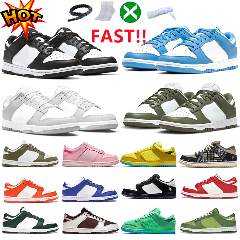 

Designer MenS Women Running Shoes Flat Low Skate Panda White Black Rose Whisper Triple Pink Sail Syracuse Malachite Outdoor Sports Running Sneakers Size 36-47