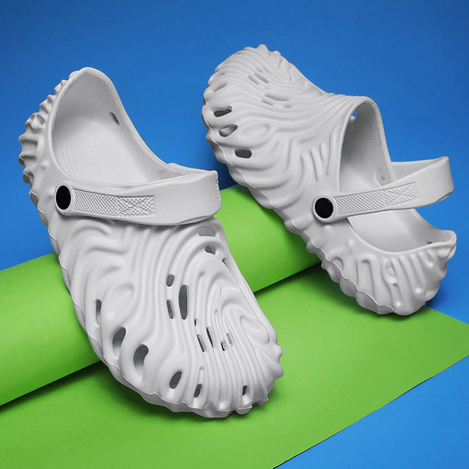 

Slippers men's summer platform sandals men's non slip soft soled outdoor beach shoes large size hole shoes HA689-5, Pink