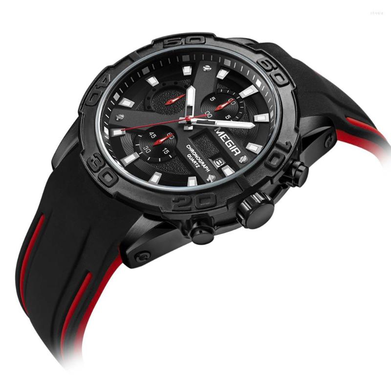 

Wristwatches MEGIR Top Brand Sport Student Watch Relogio Masculino Silicone Army Military Watches Clock Men Quartz Wrist Hour Time Saat, White