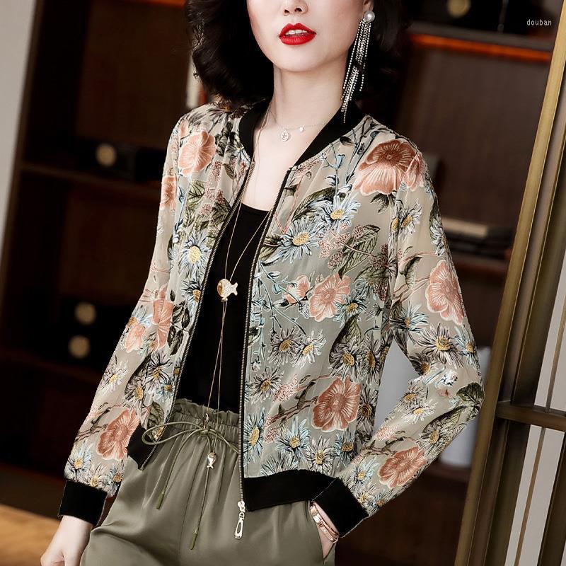 

Women's Jackets 2023 Women Spring Autumn Elegant Jacket Female Zipper O-neck Printing Long Sleeve Lady Casual Sweet Loose I429, Tupianse