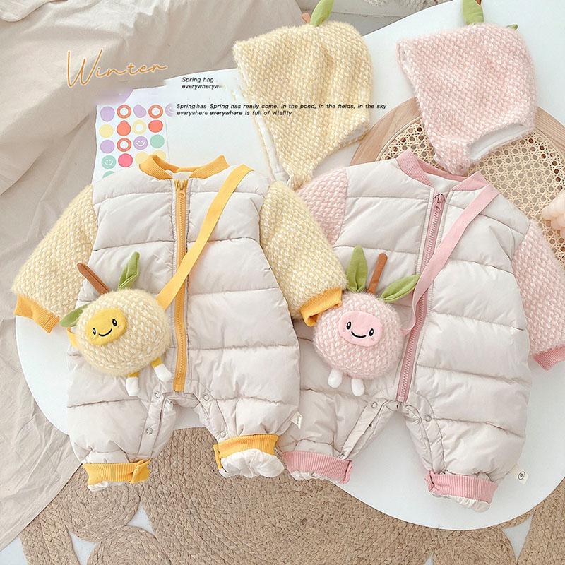 

Jumpsuits MILANCEL 2023Winter Baby Rompers Toddler Girls Infant Clothes Strawberry, Yellow