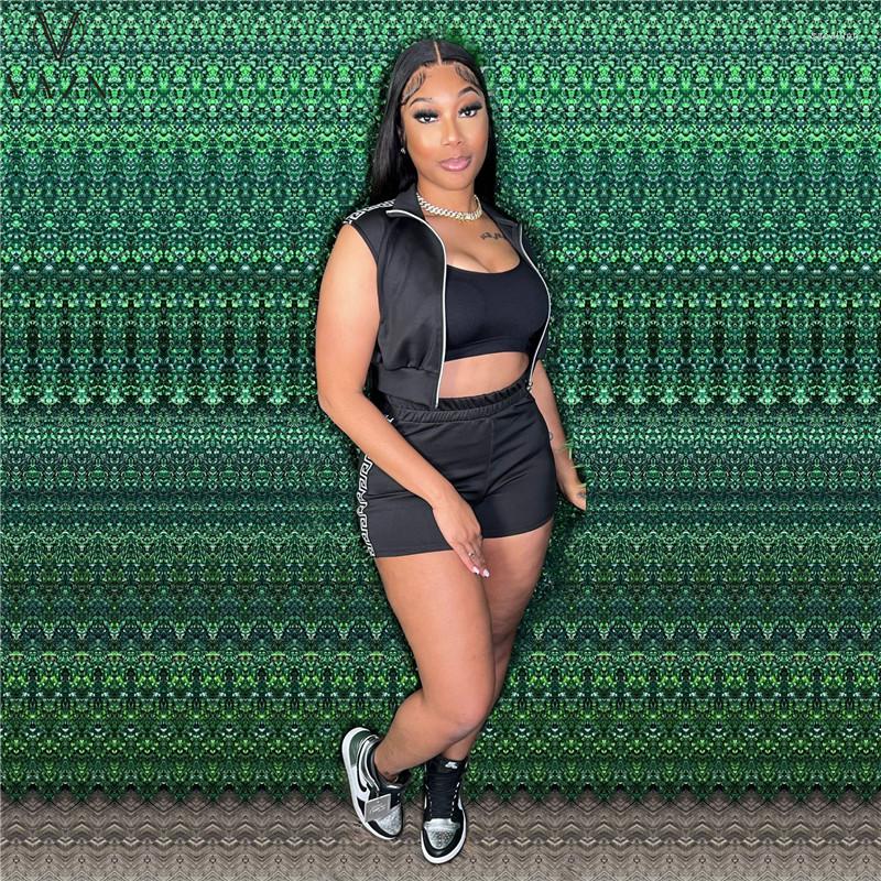 

Women' Tracksuits VAZN 2023 INS Solid Soft Casual Sweet Shirt&Short Office Lady Tank Sleeve Short Pants Women 2 Piece Set, Black
