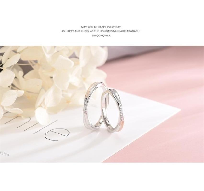 

Solitaire Ring Arrival S925 Silver Lovers Couple Open 2211097462726