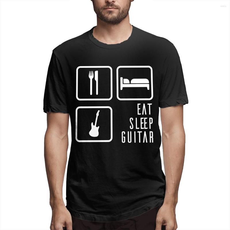 

Men's T Shirts Eat Sleep Guitar T-shirt Harajuku Streetwear Cotton Camisetas Hombre Men Funny Cool Shirt, Gray