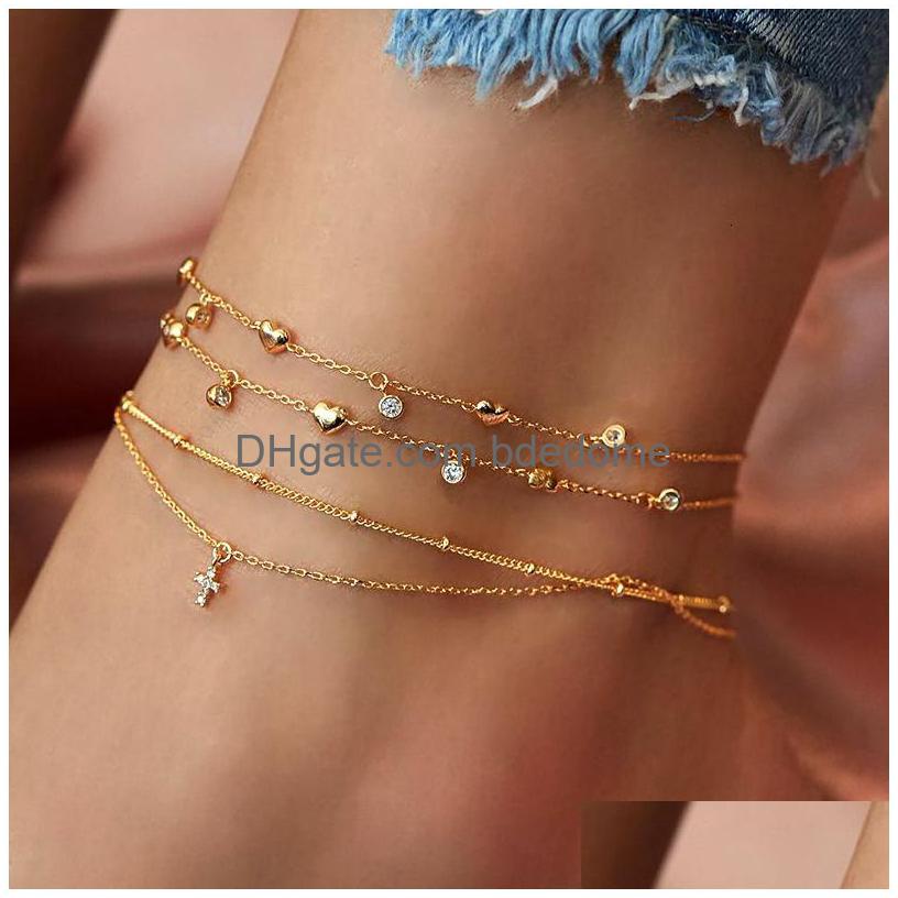 

Anklets Fnio Bohemia Chain For Women Foot Accessories Summer Beach Sandals Bracelet Ankle On The Leg Female 230426 Drop Delivery Jewe Dheud