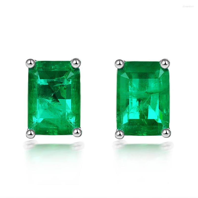 

Stud Earrings Symthetic Colombian Emerald Emerad Shape Green Drop Earring 925 Silver Post Anniversary Gifts For Her