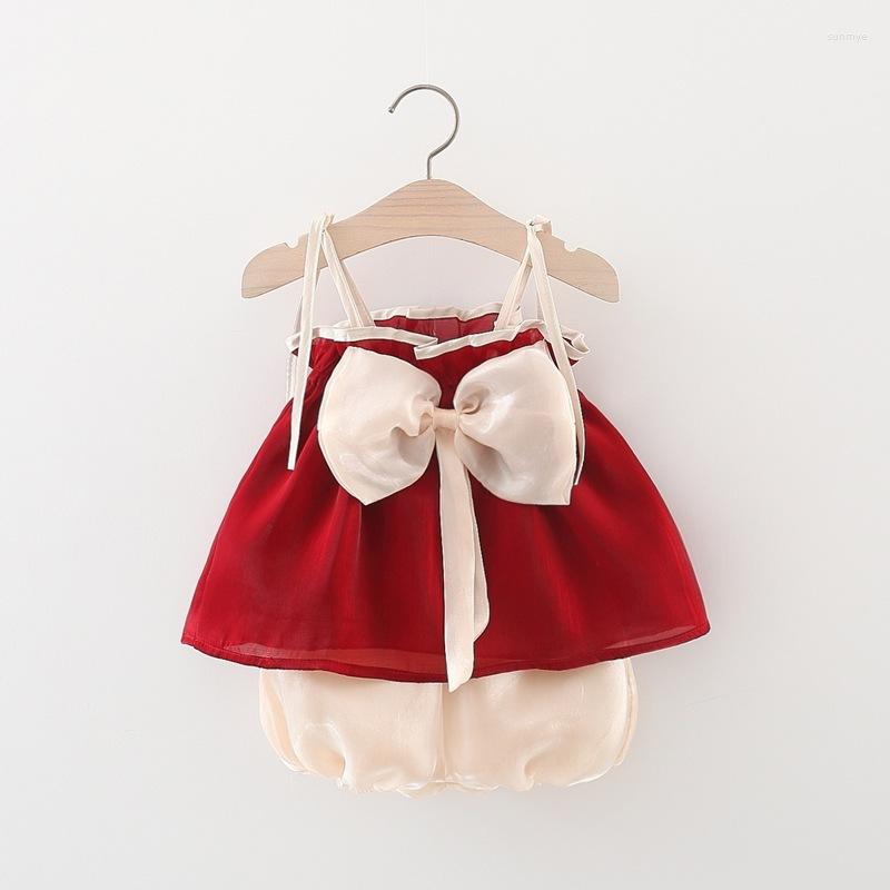 

Clothing Sets Baby Girls Clothes Summer Suspenders Shorts 2 Piece/Sets Arrival Children's Suits Bow