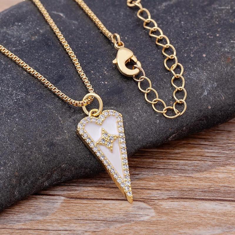 

Chains AIBEF Exquisite Zircon Triangle Heart-Shaped Crystal Necklace Pendant Women's Fashion Temperament Design Jewelry Party Gift