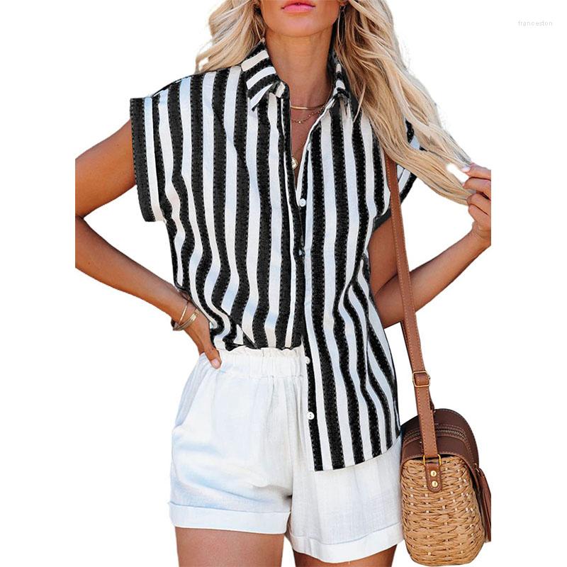 

Women' Blouses Casual Loose Striped Shirts For Women 2023 Summer Vintage Women' Oversized And Fashion Elegant Youth Female Tops, Qu053-4