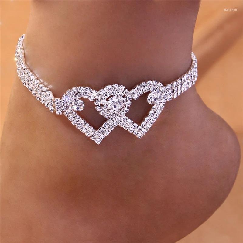 

Anklets Shiny Cubic Zirconia Chain Anklet For Women Fashion Silver Color Ankle Bracelet Barefoot Sandals Foot Jewelry