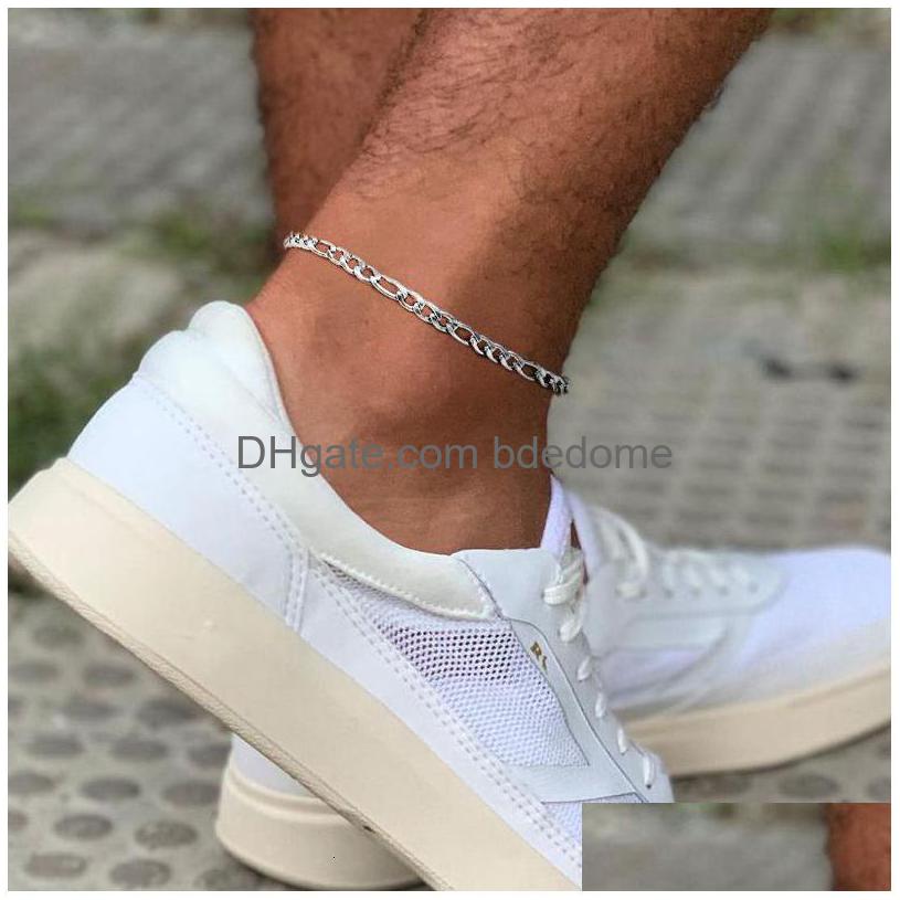 

Anklets Figaro Chain Anklet Ankle Bracelet For Men Women Everyday Dainty Adjustable 230426 Drop Delivery Jewelry Dhvcz