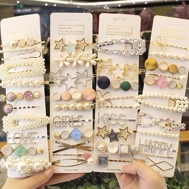 

Hair Clips & Barrettes Starfish Hairpin Sets For Women Pearl Clip Female Korean Letter Trendy Stick JewelryHair Stre22