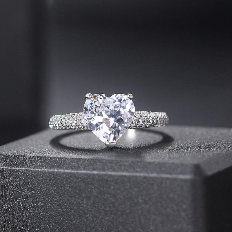 

Wedding Rings Love For Women Luxury Bridal Heart Jewelry Engagement Gifts Girlfriend Finger Ring Wholesale R540