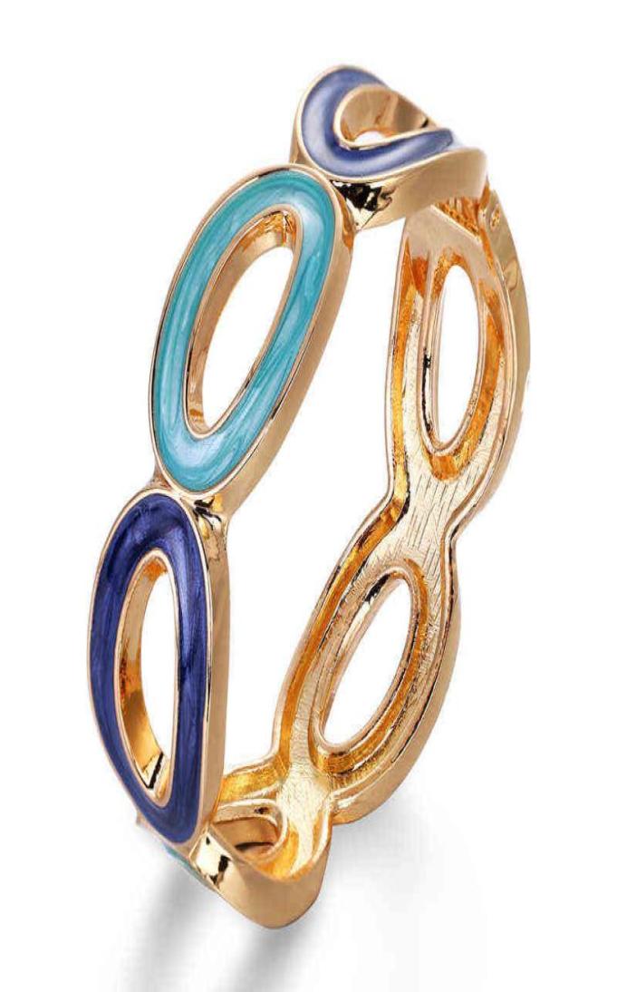 

Fashion Vintage Drop Oil Metal Punk Bracelet Multiple Circle Cuff bangle for Women Retro Wedding Jewelry New8258324