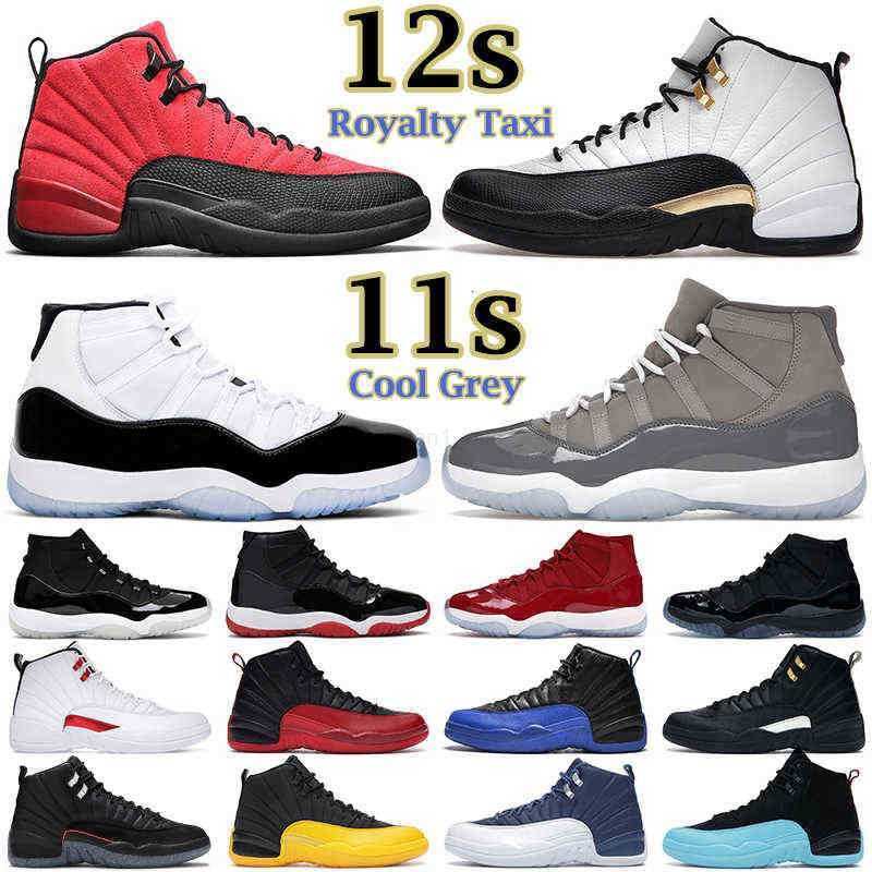 

mens basketball shoes 12s 12 Royalty Taxi Utility Grind Twist University Gold 11s Cool Grey Bred Legend blue Space jam 11 low men women, 43