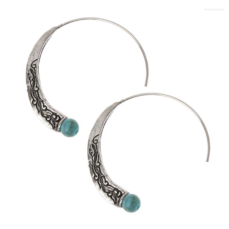 

Hoop Earrings Hoops Boho Vintage Tibetan Gypsy Bollywood Ethnic Women Sliver Alloy