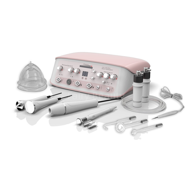 

Beauty Equipment 6 In 1 High Frequency Vacuum Dermabrasion Machine Multifunctional Face Lift Spot Removal Breast Enhancement Beauty Salon Device