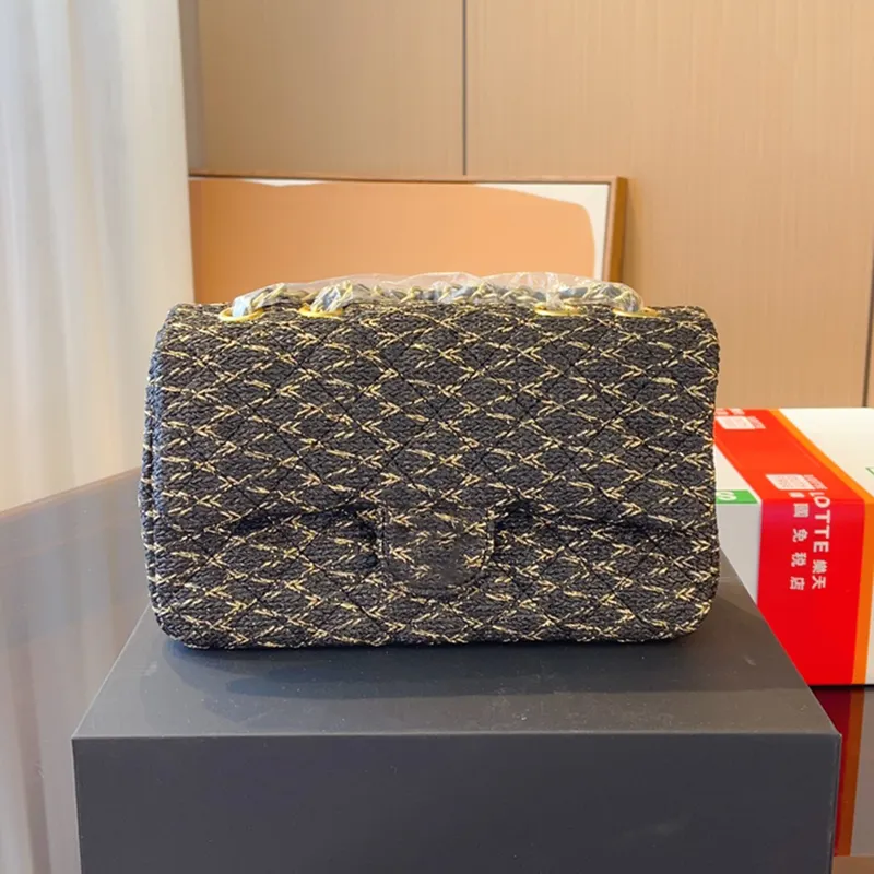 

Designer bag Classic CF Flap Tweed Crossbody Bags France Brand Matelasse Chain Serial Number Shoulder Bag Paris Luxury Designers Women Handbags, Black