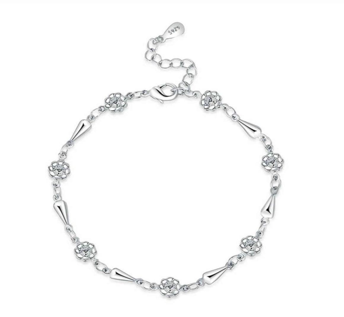 

S925 Silver Plum Blossom Leaf Bracelet Bangle for Women Girl Lady Wedding Birthday Gift5734159