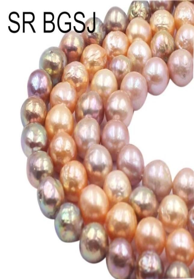 

SR 911mm Whole Edison Nearly Round Natural Freshwater Pearl DIY Spacer Beads Strand 14quot T2005078689389