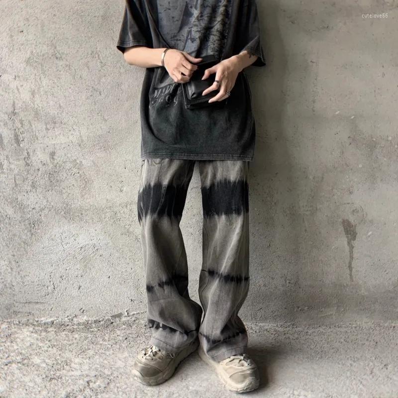 

Men' Jeans Y2k Retro High Street Heavy Industry Drill Men' Ins Tide Europe And The United States Hip-Hop Loose Straight Trousers, Black