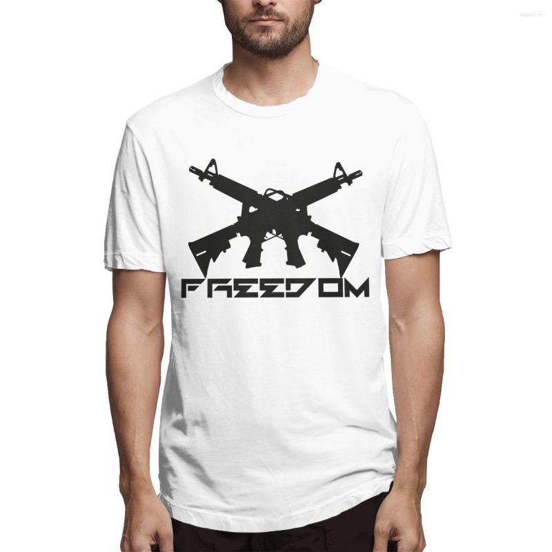 

Men's T Shirts 2023 Men T-shirt Casual Short Sleeve O-Neck Fashion Nature Printed Freedom Guns Shirt Tee, Red