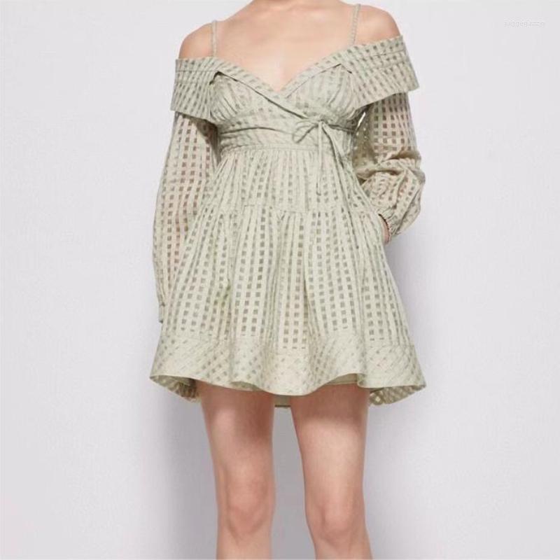

Casual Dresses Women Silk Cotton Mini Dress V Neck Off The Shoulder Lady Fashion Suspenders Short, Blue
